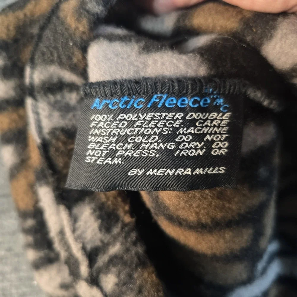 Vintage Arctic Fleece Menra Mills Camo Hunting Hood Neck Gaiter USA Made